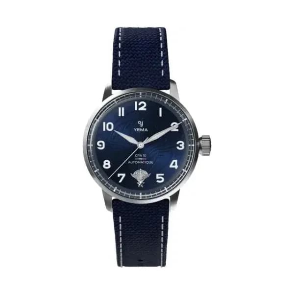 Yema Montre Yema Flygraf CPA10 Manufacture Bleu Bracelet Canvas