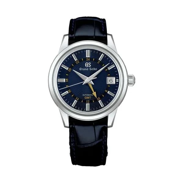 Grand Seiko Montre Grand Seiko Elegance "Moondrop" automatique GMT cadran bleu bracelet cuir 39,5 mm