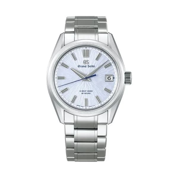 Grand Seiko Montre Grand Seiko Evolution 9 "Mountainscape" Hi-Beat automatique cadran bleu glacier bracelet acier 40 mm
