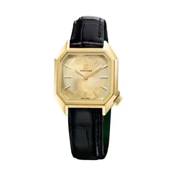 March LA.B Montre March LA.B Lady Mansart Electrique Spirale Or Alligator Noir