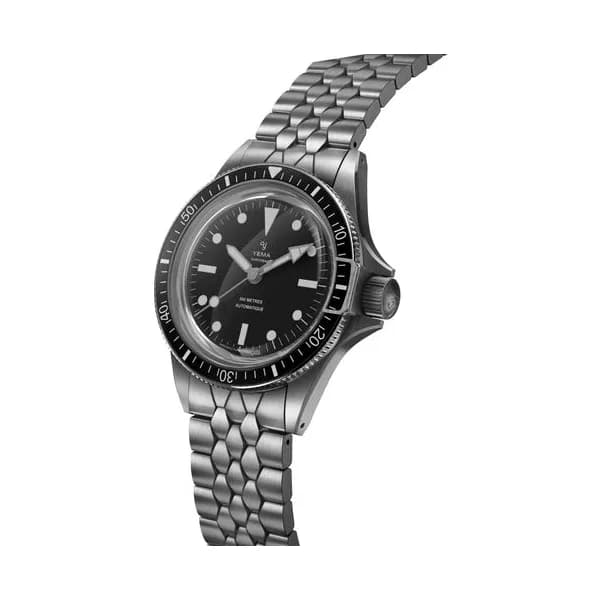 Yema Montre Yema Superman Steel CMM.10 automatique cadran noir bracelet acier 39 mm