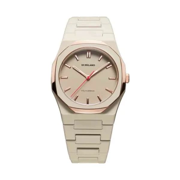 D1 Milano Montre D1 Milano Polycarbon Akebia Mesh Quartz - 37 mm- Cadran Beige - PCBU15
