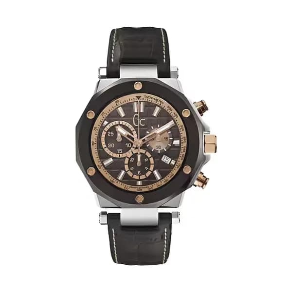 Gc Montre Homme GC en Cuir Marron Etanche