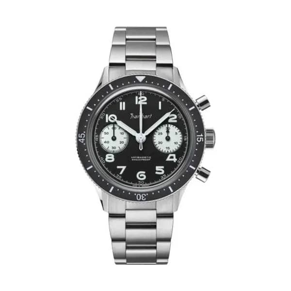 Hanhart Montre Hanhart 415 ES Reverse Panda Mécanique diamètre 39 mm- H703.211-6428