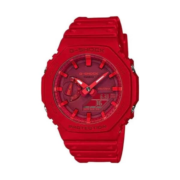 Casio Montre GShock Classic - Série GA-2100 - Rouge 48.5 x 45.4 mm- GA-2100-4A