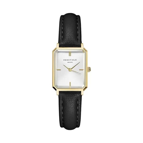 Rosefield Montre Rosefield Collection the Octagon XS en Cuir Noir