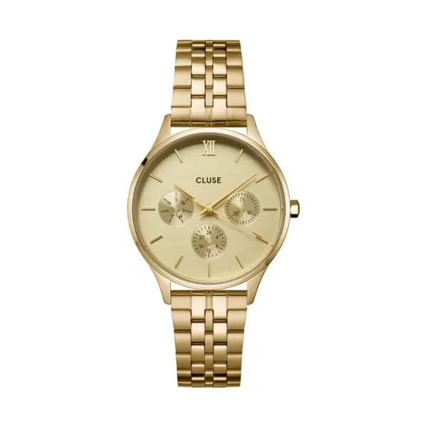 Cluse Minuit Multifunction Watch Steel, Full Gold colour