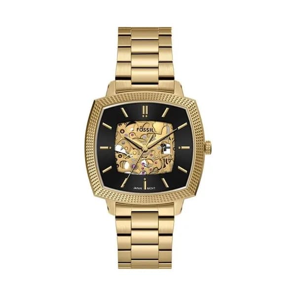 Fossil Montre automatique Homme Machine luxe Doré, Noir