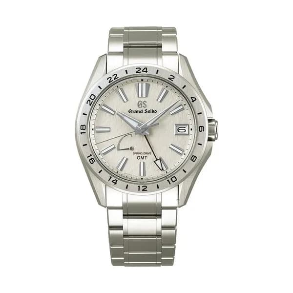 Grand Seiko Montre Grand Seiko Evolution 9 GMT Titane Spring Drive cadran blanc bracelet titane 41 mm