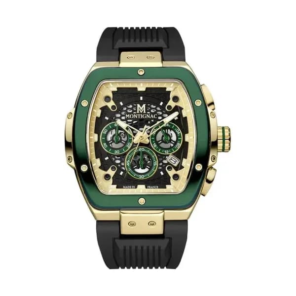 Montignac Montre Montignac Tonneau Chrono Noir