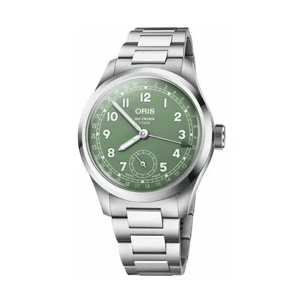 Oris Montre Oris Big Crown Pointer Date Calibre 403 automatique cadran vert bracelet acier 38 mm