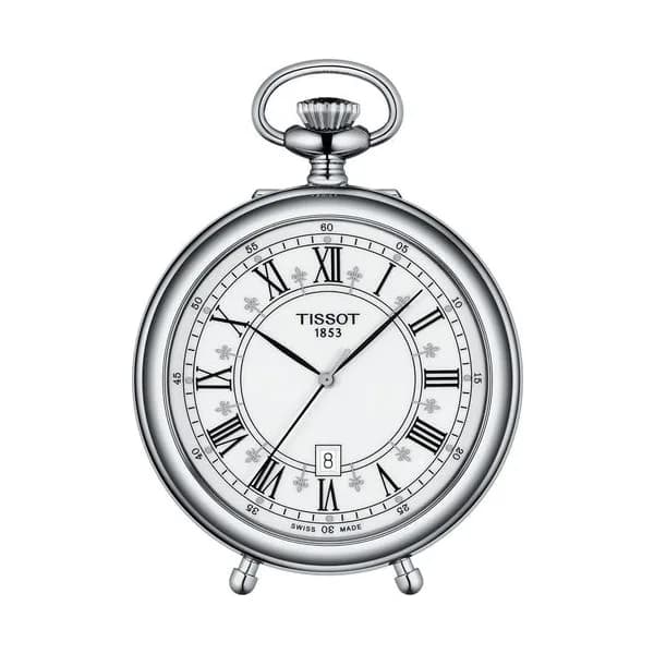 Tissot Montre Tissot T-Pocket Stand Alone quartz laiton plaqué palladium cadran blanc 49,6 mm