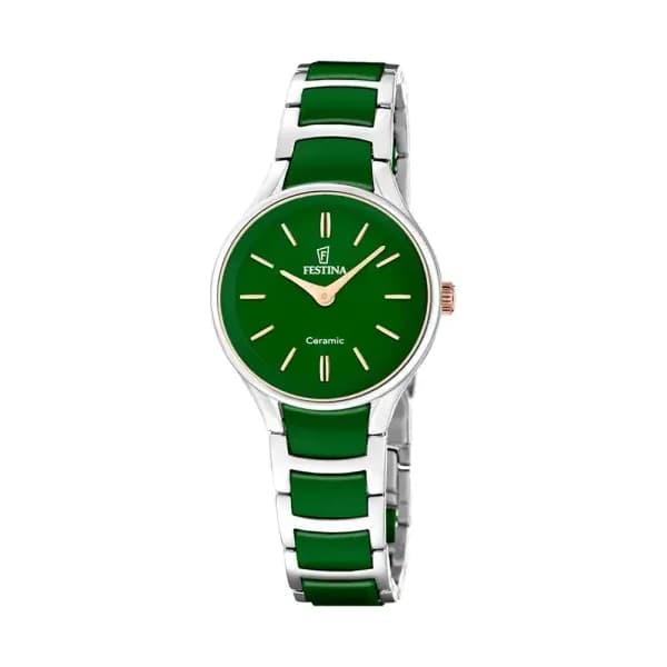 Festina Montre Festina Ceramic Bimatiere Vert