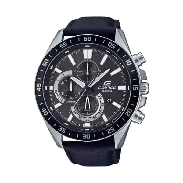 Casio Edifice Montre Casio Edifice - Chronographe Standard - Noir Cuir - EFV-620L-1AV