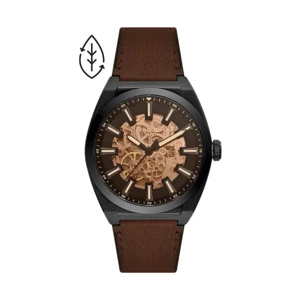 Fossil Montre Automatique Fossil Collection Everett en Cuir Marron
