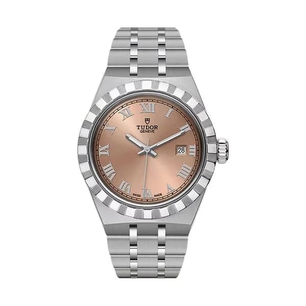 Tudor Montre Tudor Royal automatique cadran saumon bracelet acier 28 mm