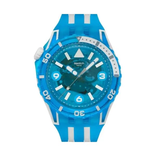 Swatch Montre Swatch Collection Scubaqua en Silicone Bleu