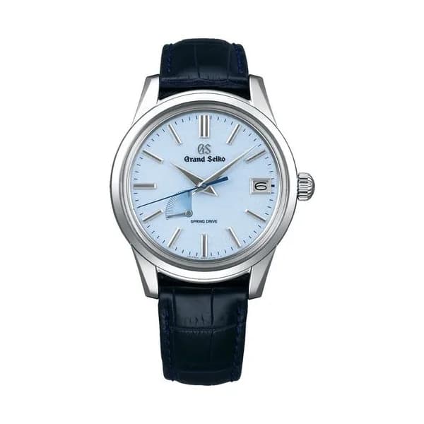 Grand Seiko Montre Grand Seiko Elegance Spring Drive cadran bleu bracelet cuir noir 40,2 mm