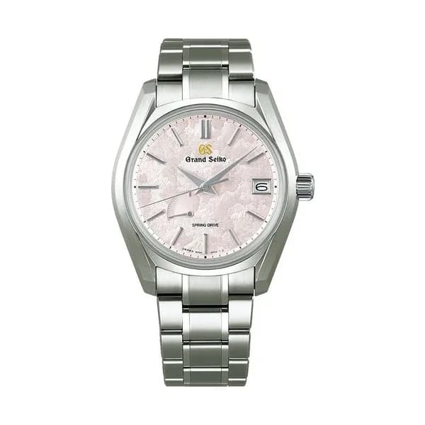 Grand Seiko Montre Grand Seiko Heritage 24 seasons Printemps Spring Drive cadran rose bracelet acier 40 mm