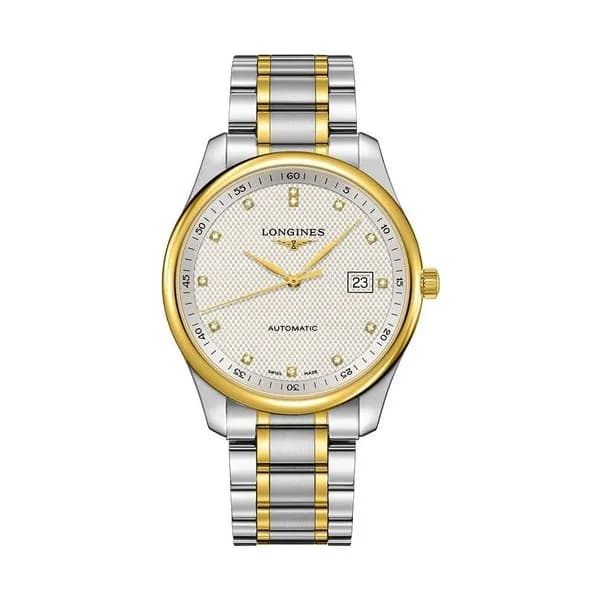 Longines Montre Longines Master Collection 42 mm Automatique Cadran Argenté Bracelet Acier et coiffe en or jaune