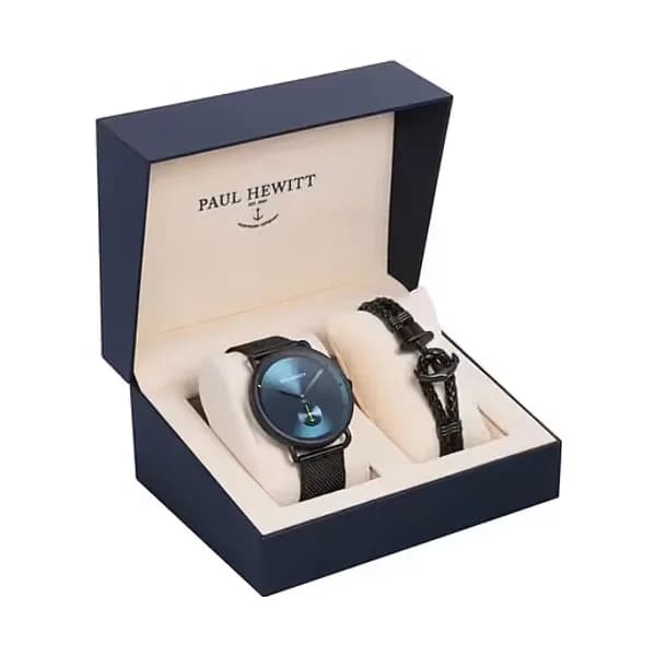 Paul Hewitt Coffret PAUL HEWITT Montre Homme Etanche en Cuir et Bracelet
