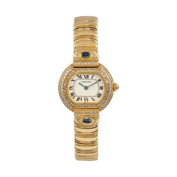 Cartier Montre Cartier Ellipse Or Jaune Sertie Diamants quartz 26 mm