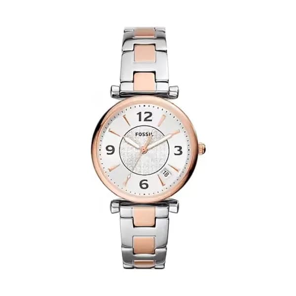 Fossil Montre Femme FOSSIL CARLIE en Acier Bicolore Etanche