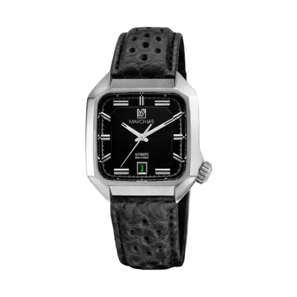 March LA.B Montre March LA.B AM2 Automatique Black Bison Sauvage Perforé Noir