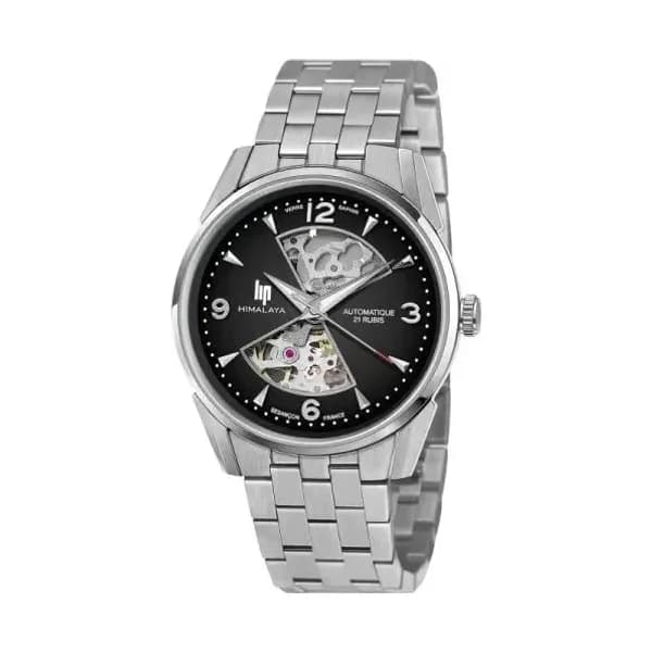 Lip Montre Lip Himalaya Sablier - Homme - cadran Noir- 40 mm - Acier inoxydable - 671717