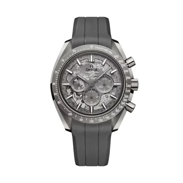 Omega Speedmaster 44,25 mm, céramique grise sur bracelet caoutchouc