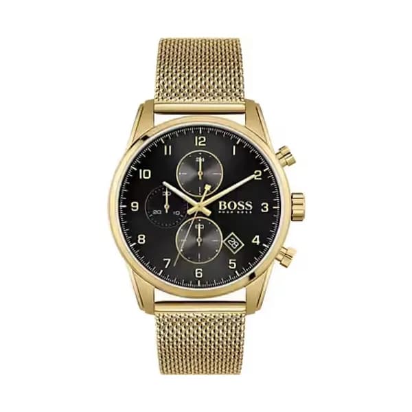 Hugo Boss Montre Homme BOSS BLACK SPORT LUX en Acier Jaune Etanche