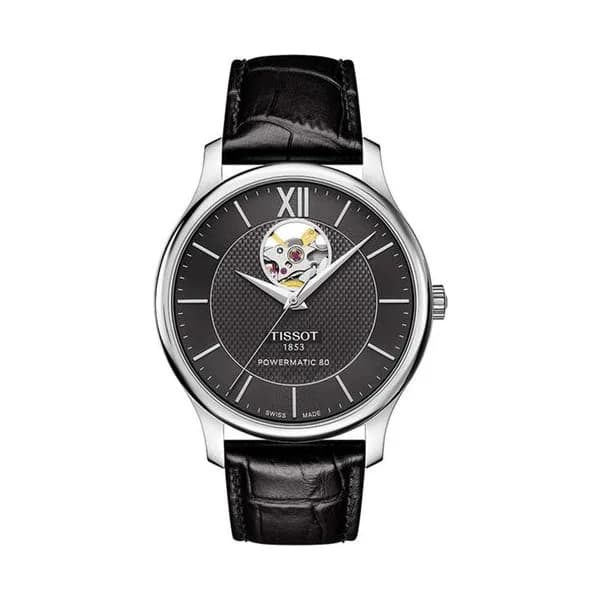 Tissot Montre Automatique Tissot en Cuir Noir