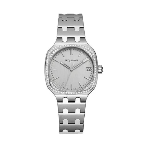 Pequignet Montre Pequignet Manufacture Concorde 76 Diamants - 36mm Automatique Cadran Argent - 9046439/1