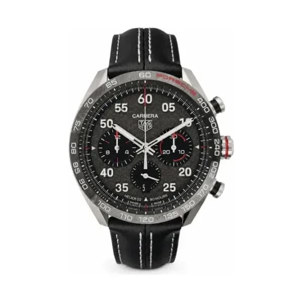 Daniel Gérard Montre Occasion TAG Heuer Carrera Chrono x Porsche bracelet Cuir Noir