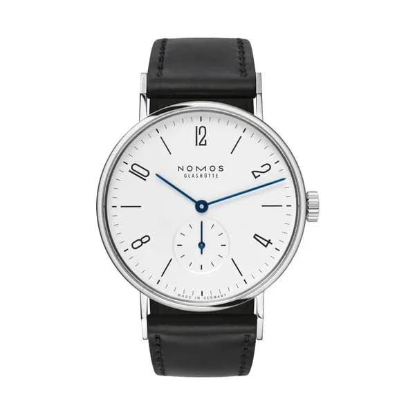 Nomos Montre NOMOS Tangente mécanique fond saphir bracelet cuir véritable noir 35 mm
