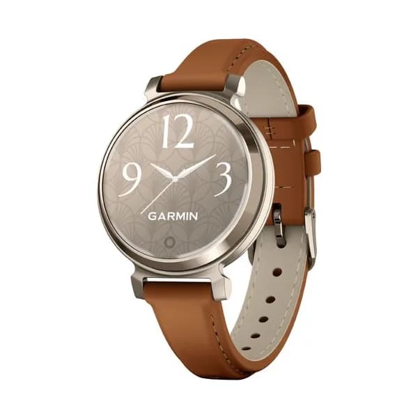 Garmin Montre Garmin Lily 2 Cream Gold bracelet cuir camel 35,4 mm