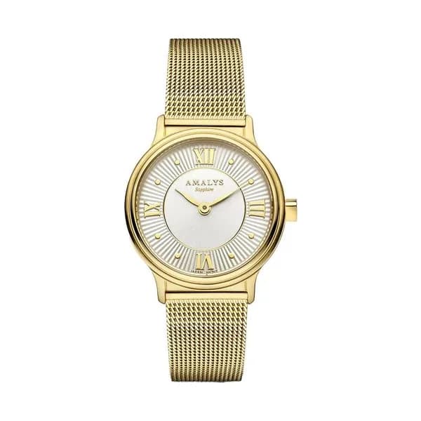 Amalys Montre Amalys Collection Watson 28 mm en Acier et PVD Doré