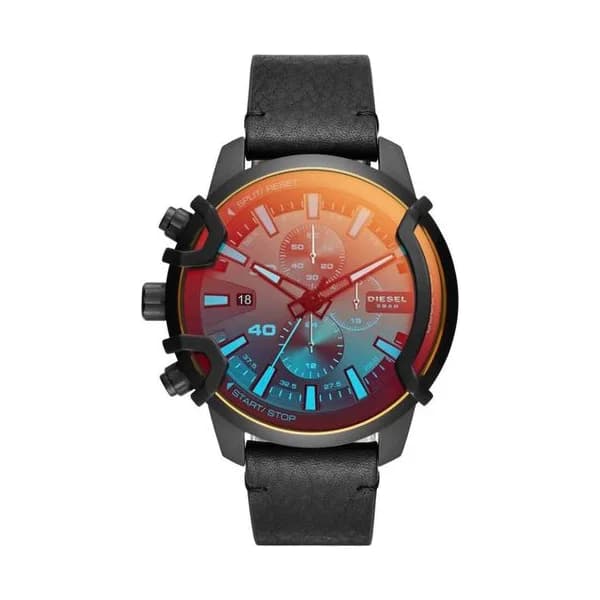 Diesel Montre Diesel Collection Griffed en Cuir Noir