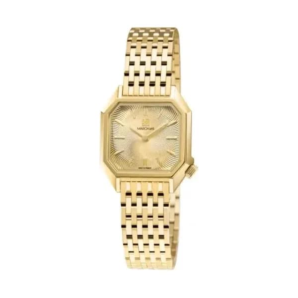 March LA.B Montre March LA.B Lady Mansart Electrique Spirale Or Acier poli-brossé 9 maillons dorés