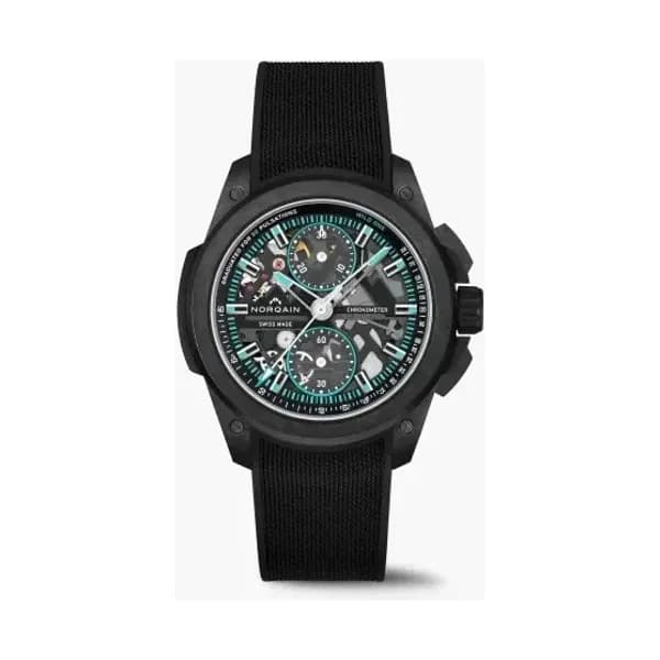 NORQAIN Montre Norqain Wild One 42mm Skeleton Chrono Turquoise Bracelet Caoutchouc Turquoise