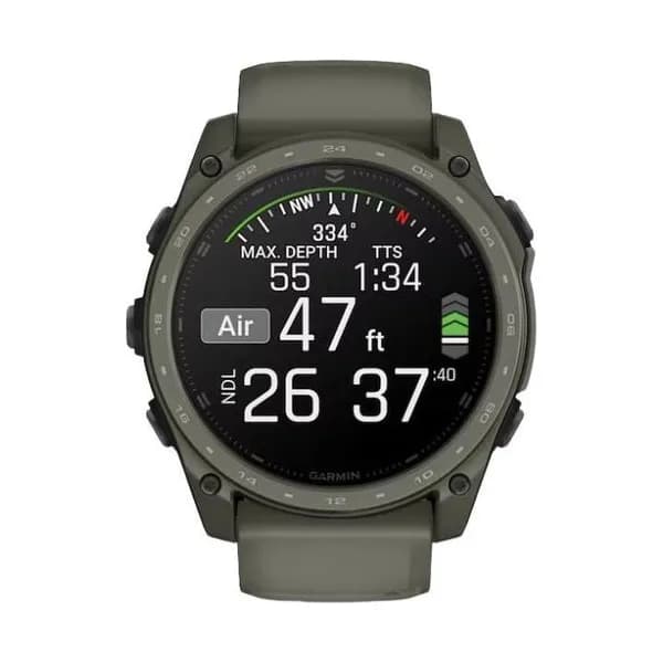 Garmin Montre Garmin Tactix 8 Cerakote AMOLED bracelet silicone vert 51 mm - Avec calculateur Applied Ballistics Ultralight