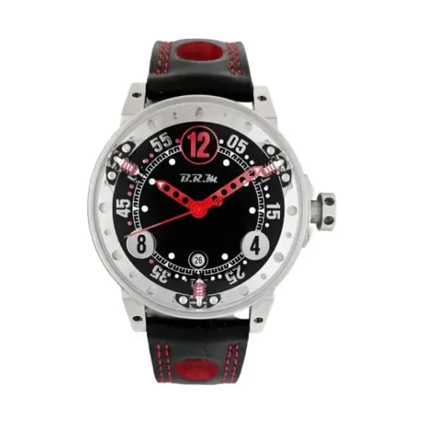Daniel Gérard Montre Occasion B.R.M. V6 Aiguilles Rouges Bracelet Cuir Noir