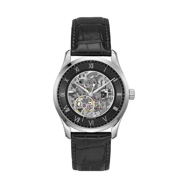 Hugo Boss Montre Automatique Boss Collection Principle Automatique en Cuir Noir