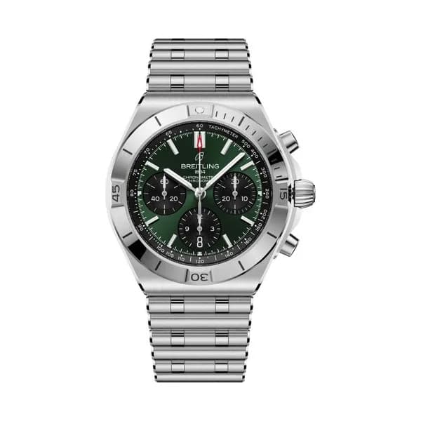 Breitling Montre Breitling Chronomat B01 Chronograph automatique cadran vert bracelet acier 42 mm