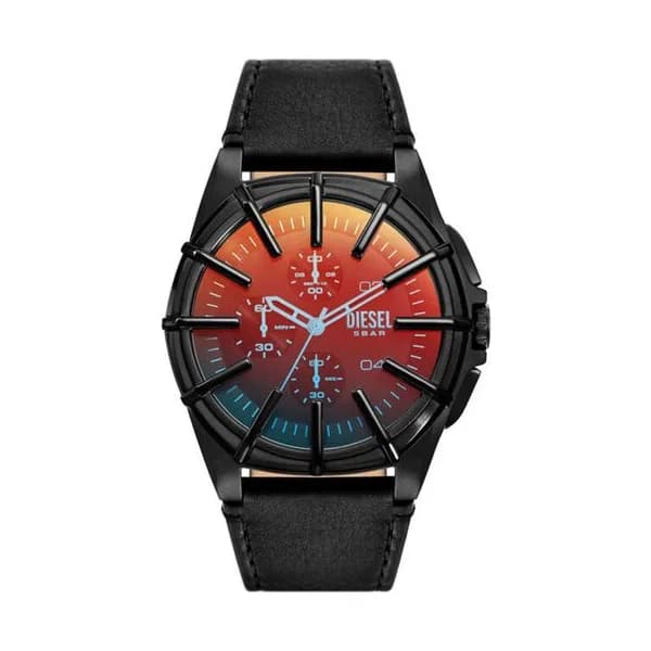 Diesel Montre Diesel Collection Framed en Cuir Noir
