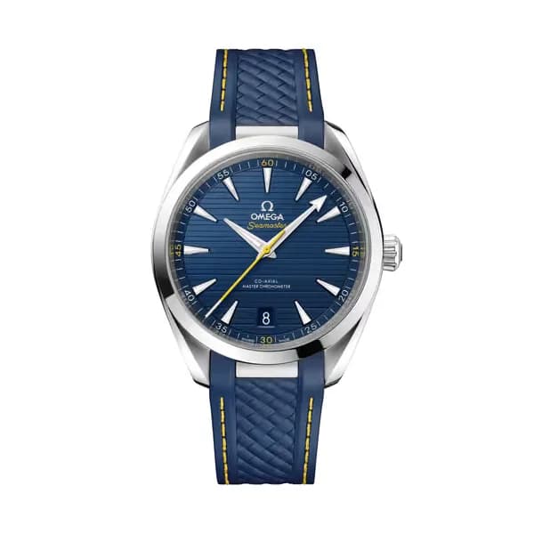 Omega Seamaster 41 mm, acier sur bracelet caoutchouc