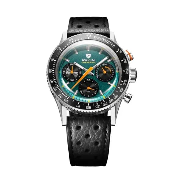Nivada Grenchen Montre Chronoking Racing Green Lunettes interchangeables