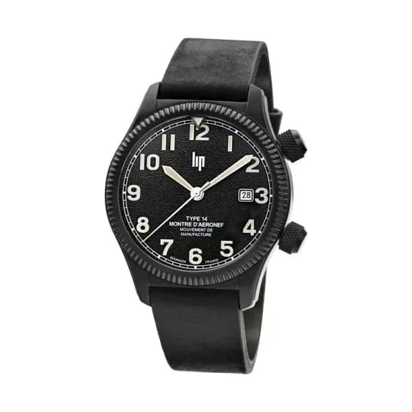 Lip Montre Lip Type 14 Automatique - Manufacture - Homme - cadran Noir- 41 mm - Acier et PVD Noir- 676031