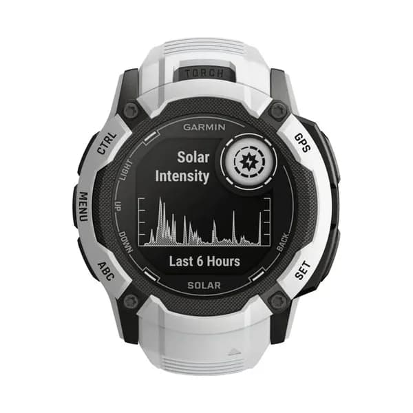 Garmin Montre Garmin Instinct 2X Solar Blanche bracelet silicone blanc 50 mm