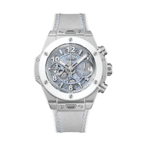 Hublot Montre Hublot Big Bang Unico Winter Titanium Ceramic automatique cadran squelette bracelet caoutchouc 42 mm